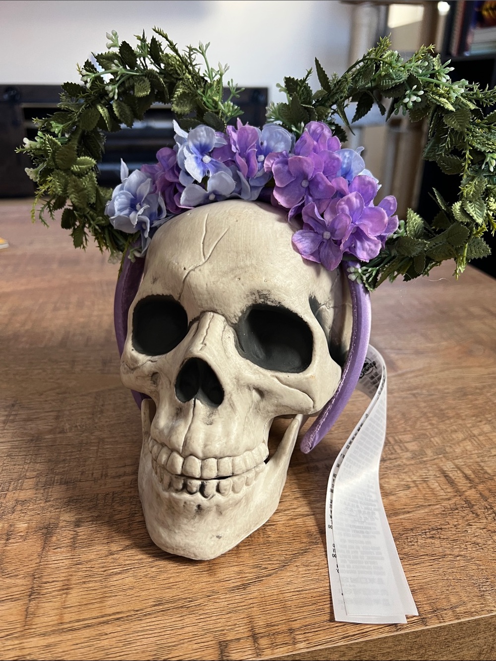 Disney Floral Purple Hydrangea Skull Headband